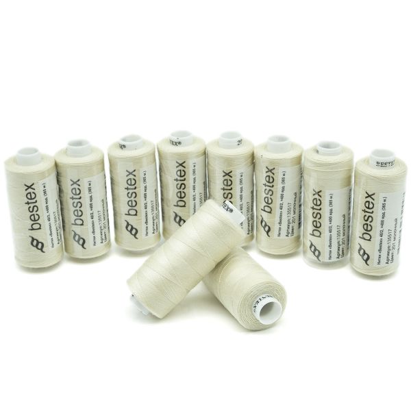 Нитки швейные бытовые Bestex 40/2, 365 м (400 ярд) / 10 кат., 201 льняной