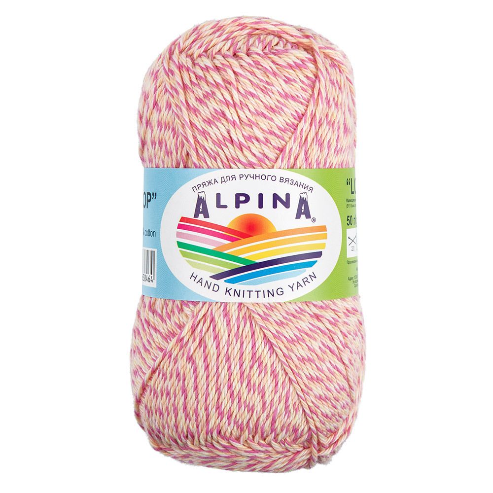 Пряжа Alpina Lollipop / уп.10 мот. по 50г, 175м, 02 желтый-розовый-персиковый-малиновый
