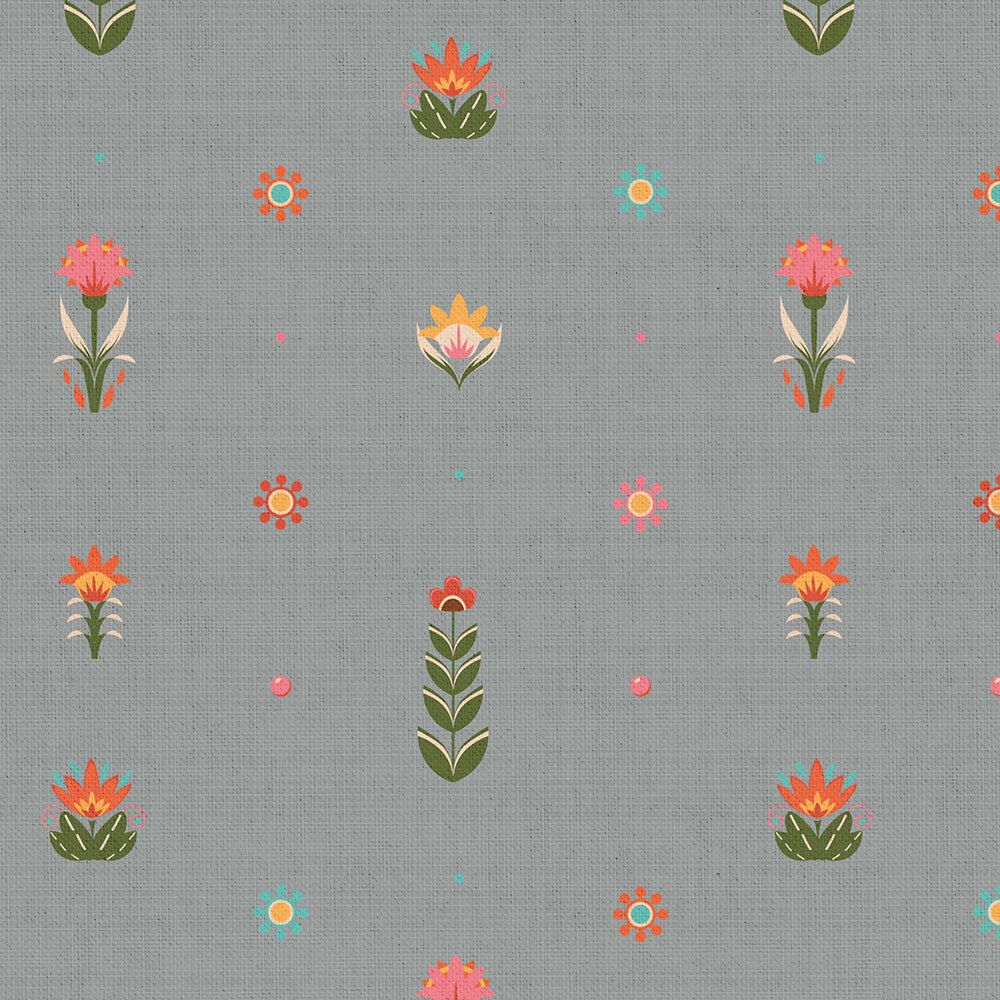 Ткань для пэчворка Peppy Лесные жители, рулон 112 см / 5 метров, ЛЖ-09 серый, Peppy