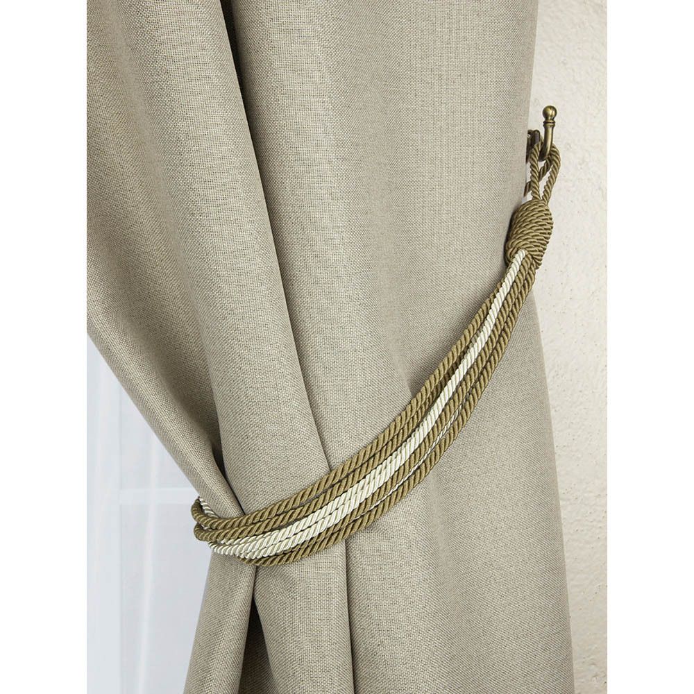 Подхваты шторные Каскад (L73см/ ширина 2см) (1 т.бежевый/молочный) К-16