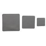 Набор заплаток пришивных из кожи, квадрат 4см, 6см и 8см, с перфорацией, 3 шт, 100% кожа (07 серый), 9402