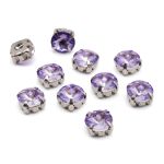 Хрустальные стразы в цапах круглой формы, сиреневый 8 мм, 10 шт. Astra&Craft, РЦ011НН8