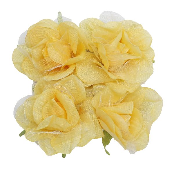 Цветы искусственные декоративные 5,5х2,5см, 4 шт, Астра, F237 шампань