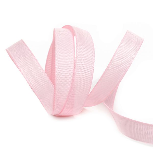 Лента репсовая (в рубчик) 10.0 мм, F133 розовый уп.27,4м