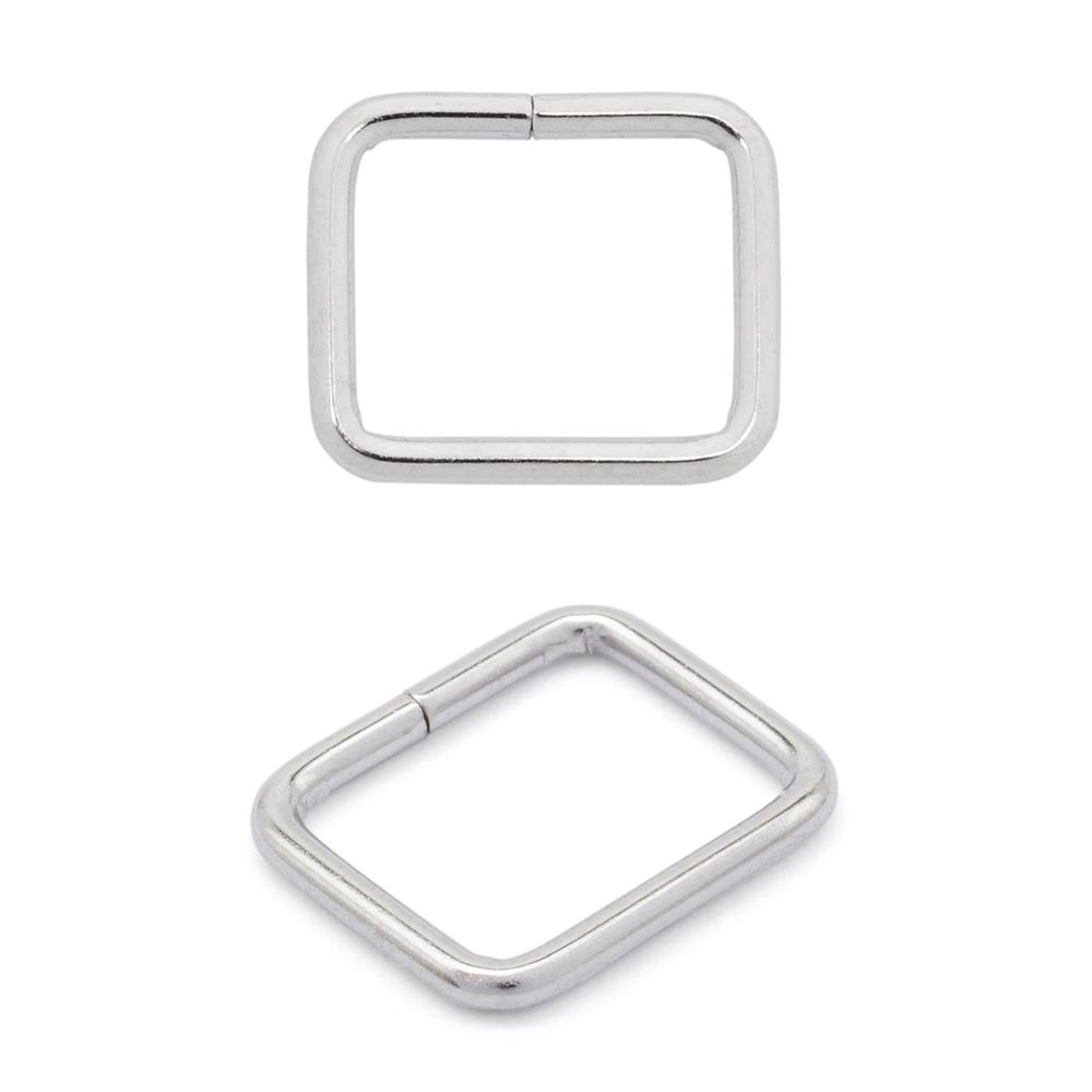 Рамка прямоугольная металл 15.5 мм /19.3х16.2 мм, ⌀1.9 мм/, никель, 100 шт, 2AR030