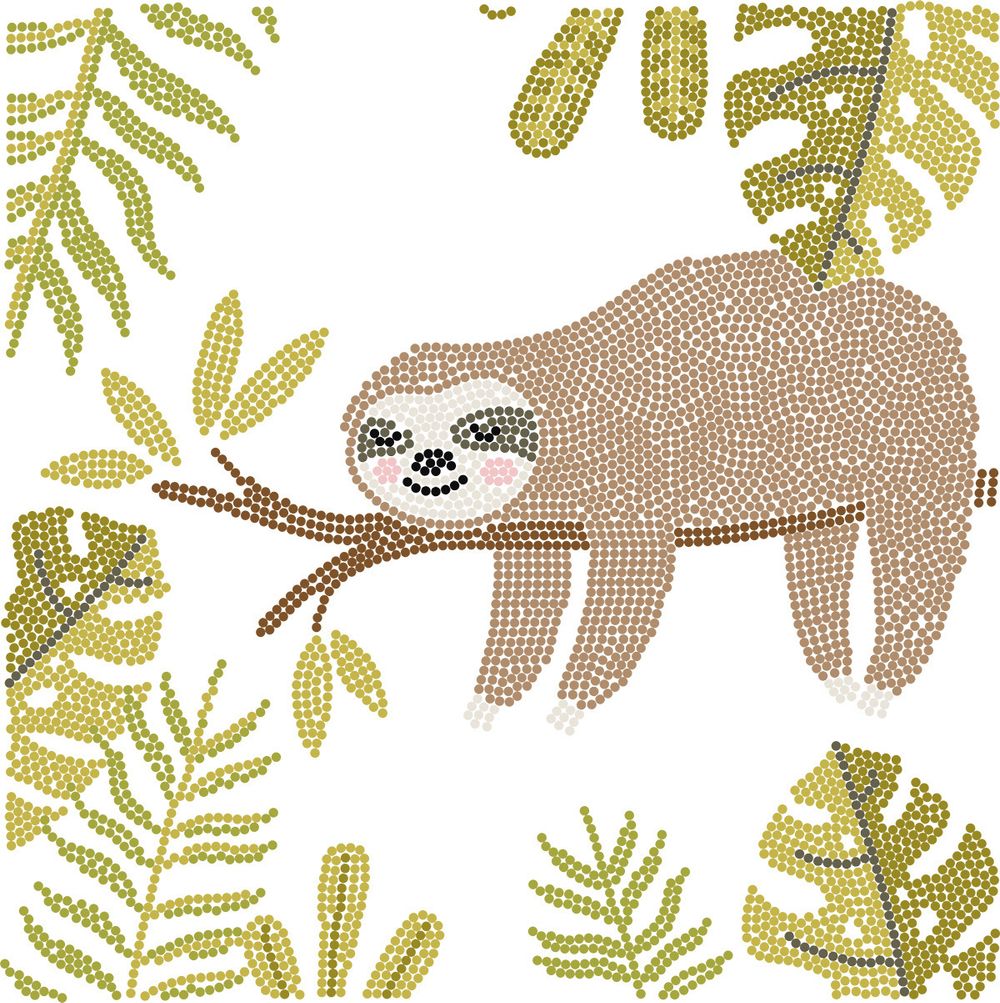 Алмазная (кристальная) мозаика Фрея, постер Ленивец, 30х30 см