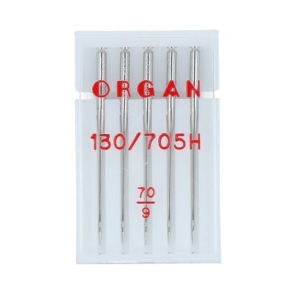 Иглы для швейных машин базовые универсальные 130/705 H, №70, 5 игл, в пенале 5105070 70, ORGAN