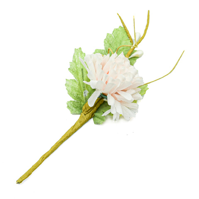 Цветы искусственные декоративные D4x2.5xH12см, 1шт, Астра, TD049 кремовый