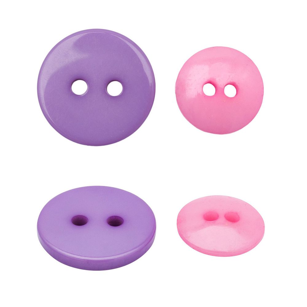 Пуговицы пластиковые 11 мм х 60 шт / 15 мм х 40 шт, 23619