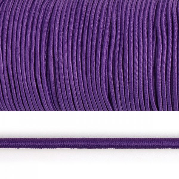 Резинка шляпная (шнур эластичный) ⌀3.0 мм / 100 метров, цв.F170 ярко-фиолетовый
