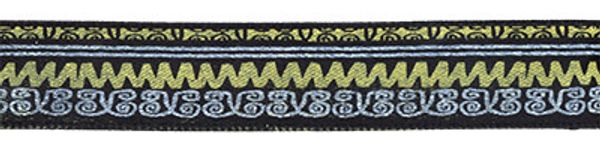 Лента атласная с рисунком 12.0 мм / 5 шт по 3 метра, O33/113 орнамент/черный, Gamma ALP-122