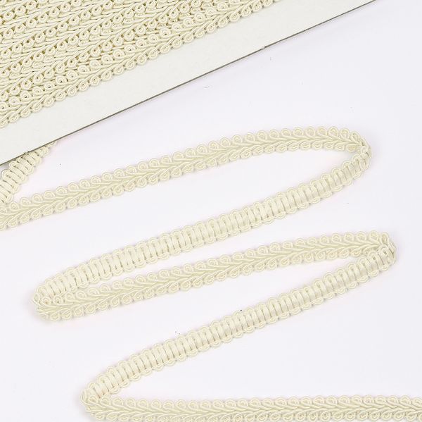 Тесьма Шанель плетеная 8 мм, 0384-0017 цв.молочный уп.9м