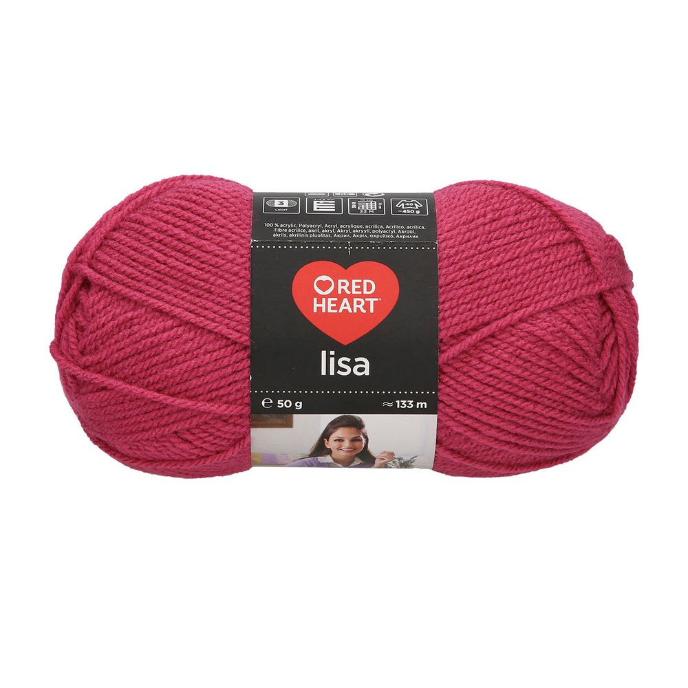 Пряжа Red Heart (Рэд Харт) Lisa / уп.10 мот. по 50 г, 133м, 05690 розовая фрезия