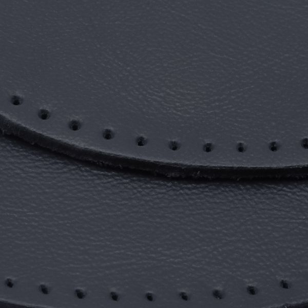 Заплатки пришивные из кожи, овал 8х10,9см с перфорацией, 2 шт, 100% кожа, 05 темно-синий, 9124