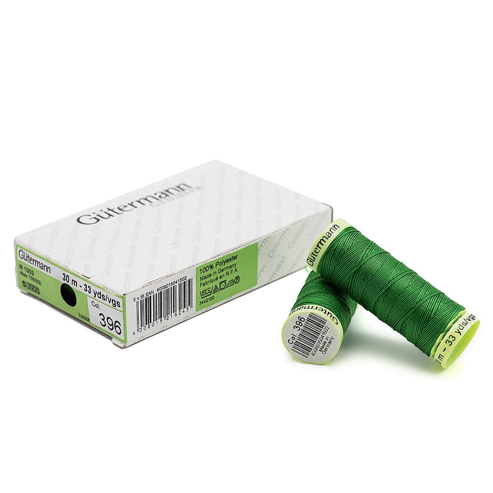 Нитки отделочные Gutermann Top Stitch, 30м, 396 ярко-зеленый, 5 катушек