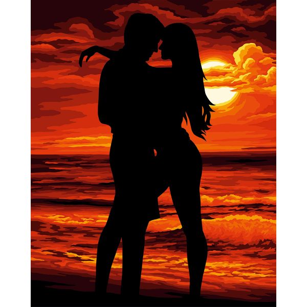 Картина по номерам Русская живопись J059, Страстные объятия 40х50 см