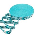 Стропа (ременная лента) 38 мм / 45.72 метра, [38.82 г/пог.м], с принтом 2-сторонняя, D135 бирюзовый/бежевый, 3Al354