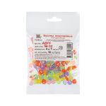 Бусины пластик 4х7 мм, 500 шт (10х50 шт), №02 прозрачные/цветные цифры, Hobbius ABFF