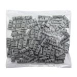 Фиксатор (зажим) для шнура пластик 2 отв., ⌀4.0 мм, 9х22 мм, цилиндр, ПП, св.серый, 100 шт