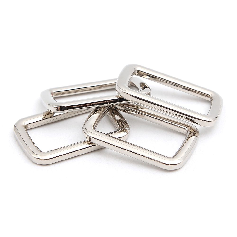 Рамка прямоугольная металл 30 мм /39х25 мм/ никель, ГУ12749, 4 шт