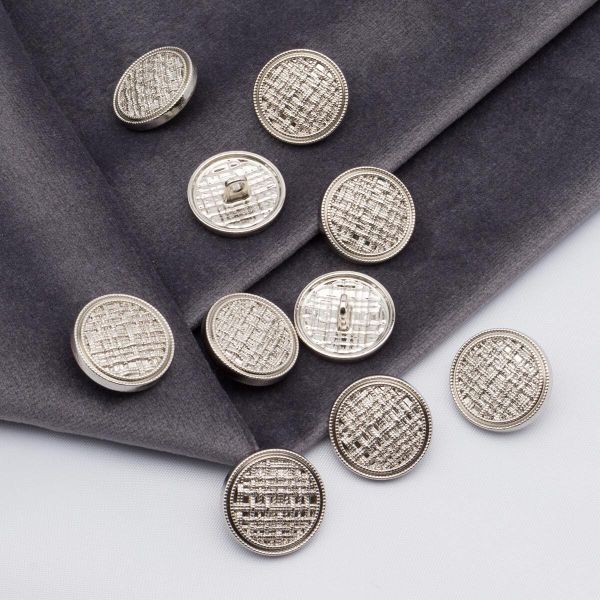 Пуговицы на ножке 28L=18 мм, металл, Silver (серебристый), 10 шт, MP06