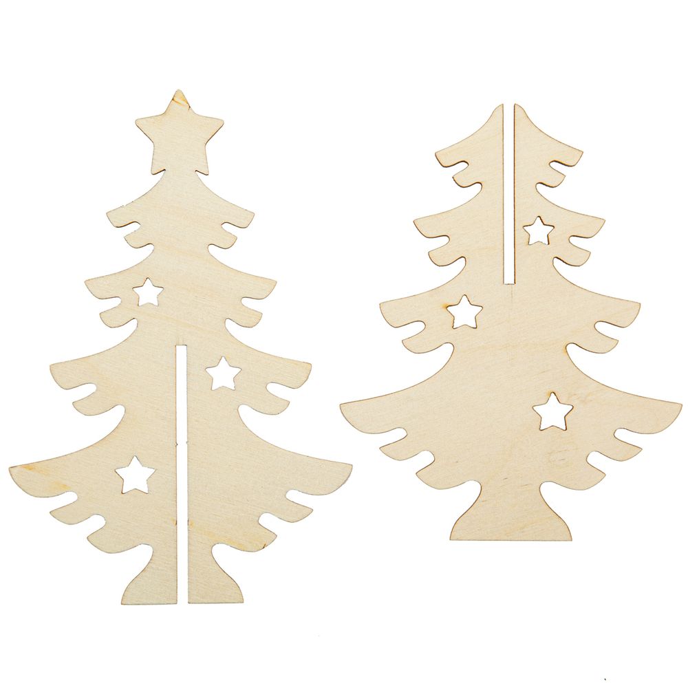 Заготовка из фанеры на подставке 3D Елка, 10х10х15 см, Mr.Carving ВД-1242