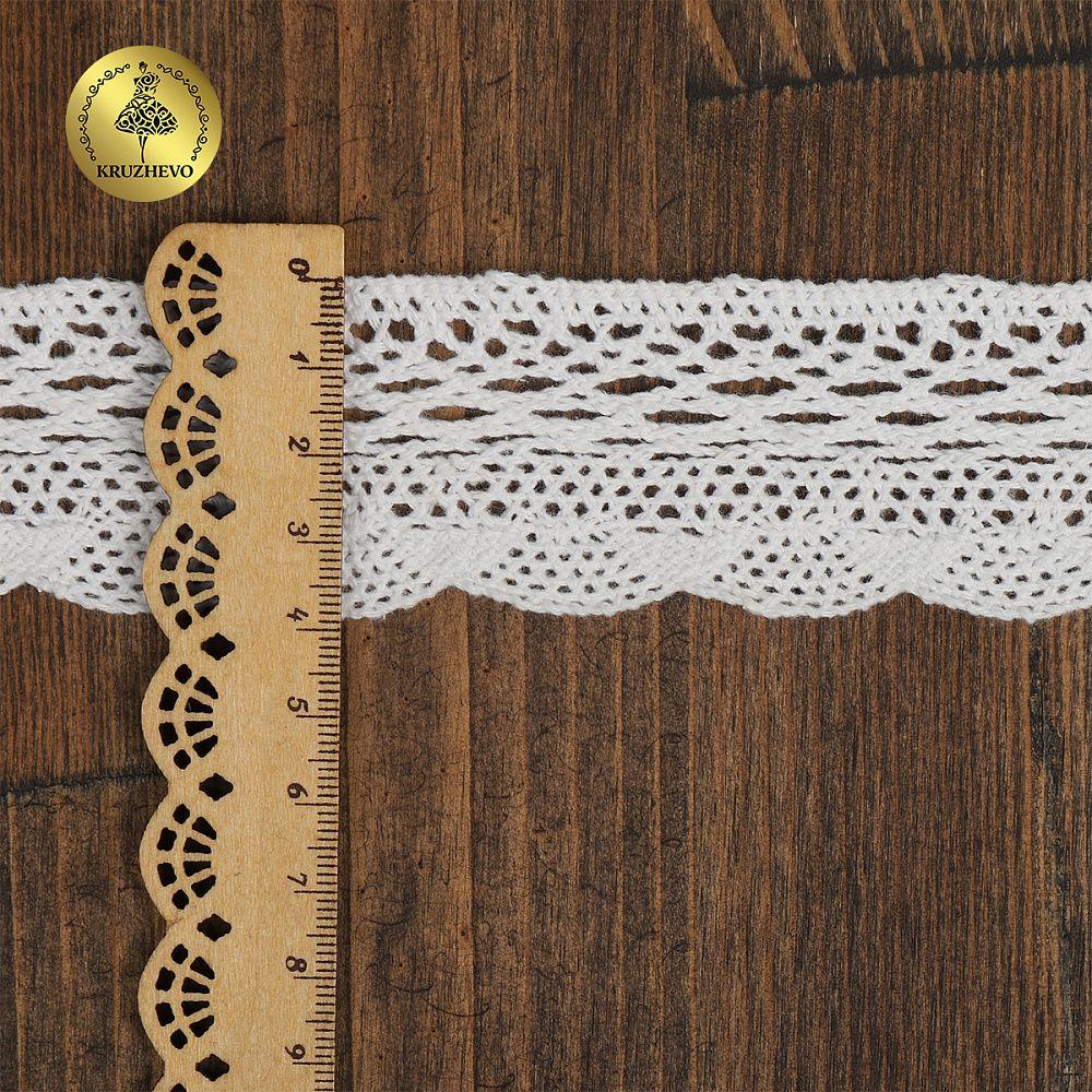 Кружево вязаное (тесьма) 43 мм / 10 метров, 5817 цв.02 белый, Kruzhevo