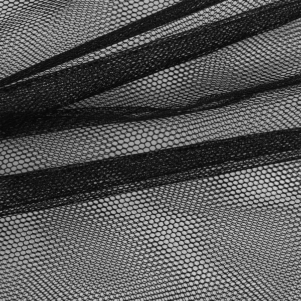 Фатин стрейч крупная сетка 160 см / 45.72 метров, TBY.ST.160.BL, цв.черный