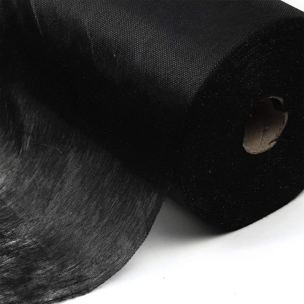 Флизелин клеевой точечный 30 г/м², цв.черый, шир.90см, 100м