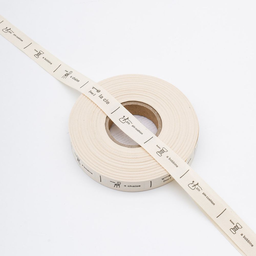 Лента декоративная х/б с принтом 15.0 мм / 25±1 метров, (2)