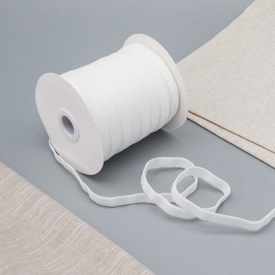 Лента бархатная (тесьма) эластичная 10.0 мм / 32.9±2 метров, 01 белый