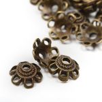 Шапочки для бусин цв. бронза 10мм, уп.50 шт