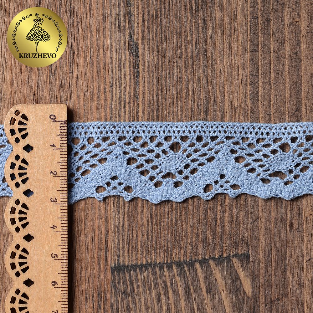Кружево вязаное (тесьма) 30 мм / 10 метров, TBY-5234 цв.23 голубой, Kruzhevo