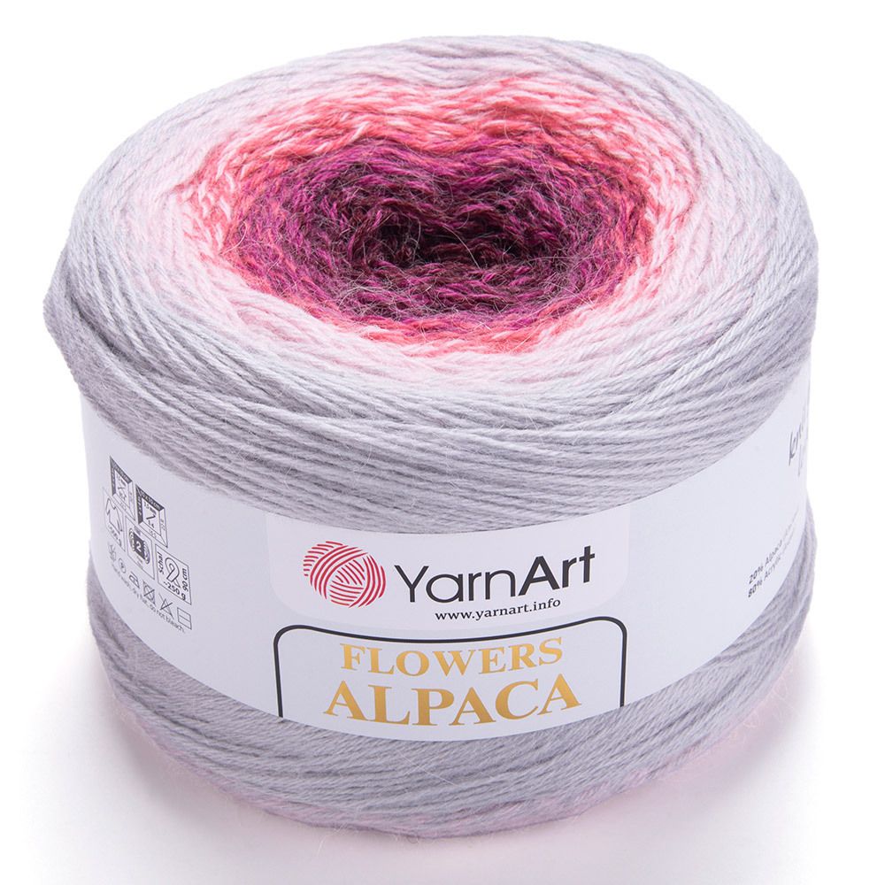 Пряжа YarnArt (ЯрнАрт) Flowers Alpaca / уп.2 мот. по 250 г, 940м, 408