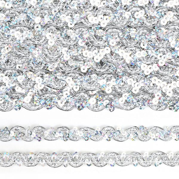 Тесьма отделочная 10 мм, 13-12869 цв.серебро уп.13.71м