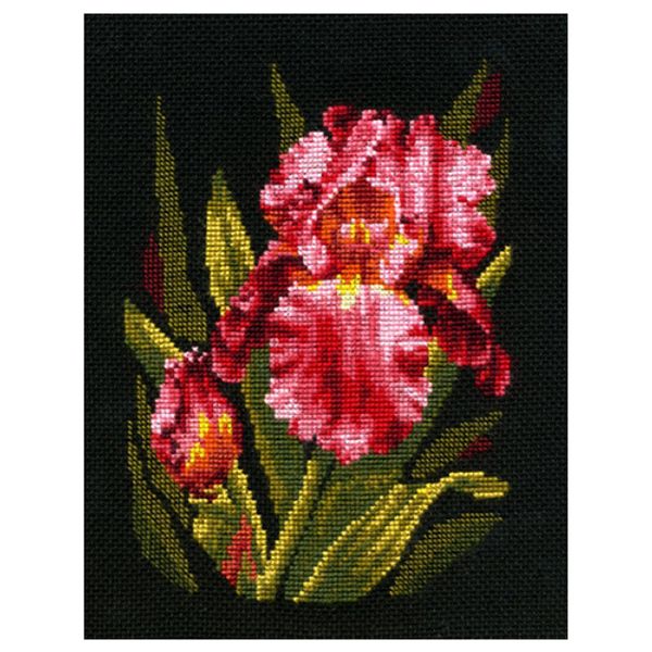 Набор для вышивания нитками Сделай своими руками, Бархатный ирис 17х23см