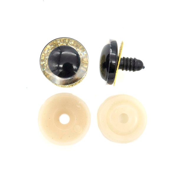 Глазки для игрушек искристые золотые 25мм, 2 штук, AR1220-C