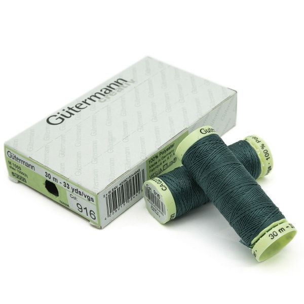 Нитки отделочные Gutermann Top Stitch, 30м, 916 галапагосский зеленый, 5 катушек