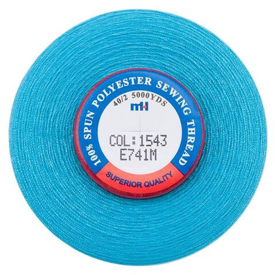 Нитки швейные Euron mH 40/2, 5000 ярд, 1543 ярко-голубой, 1 катушка