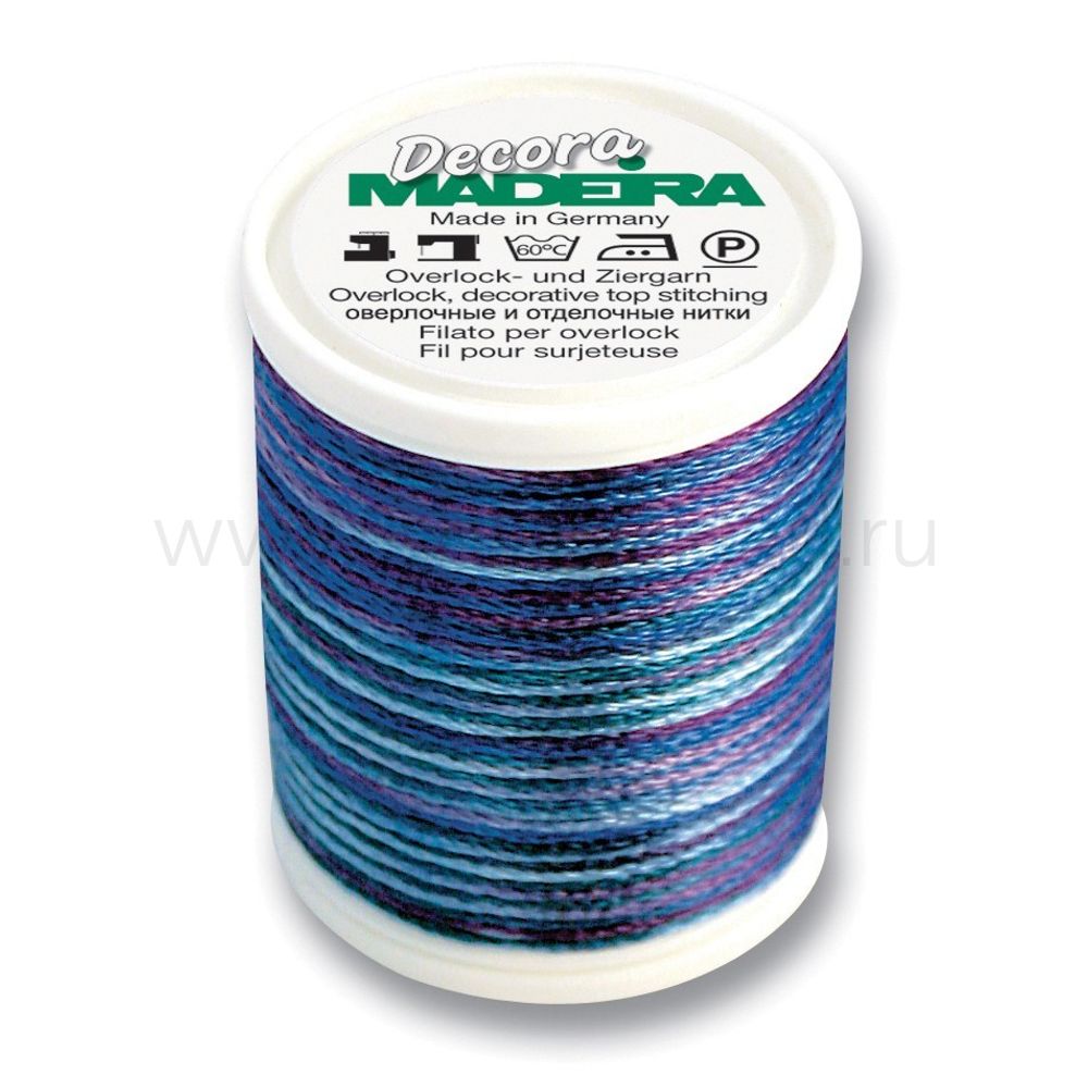 Нитки оверлочные вискоза Madeira Decora №6, 100 м, цв. 1593, 9306, 5 катушек