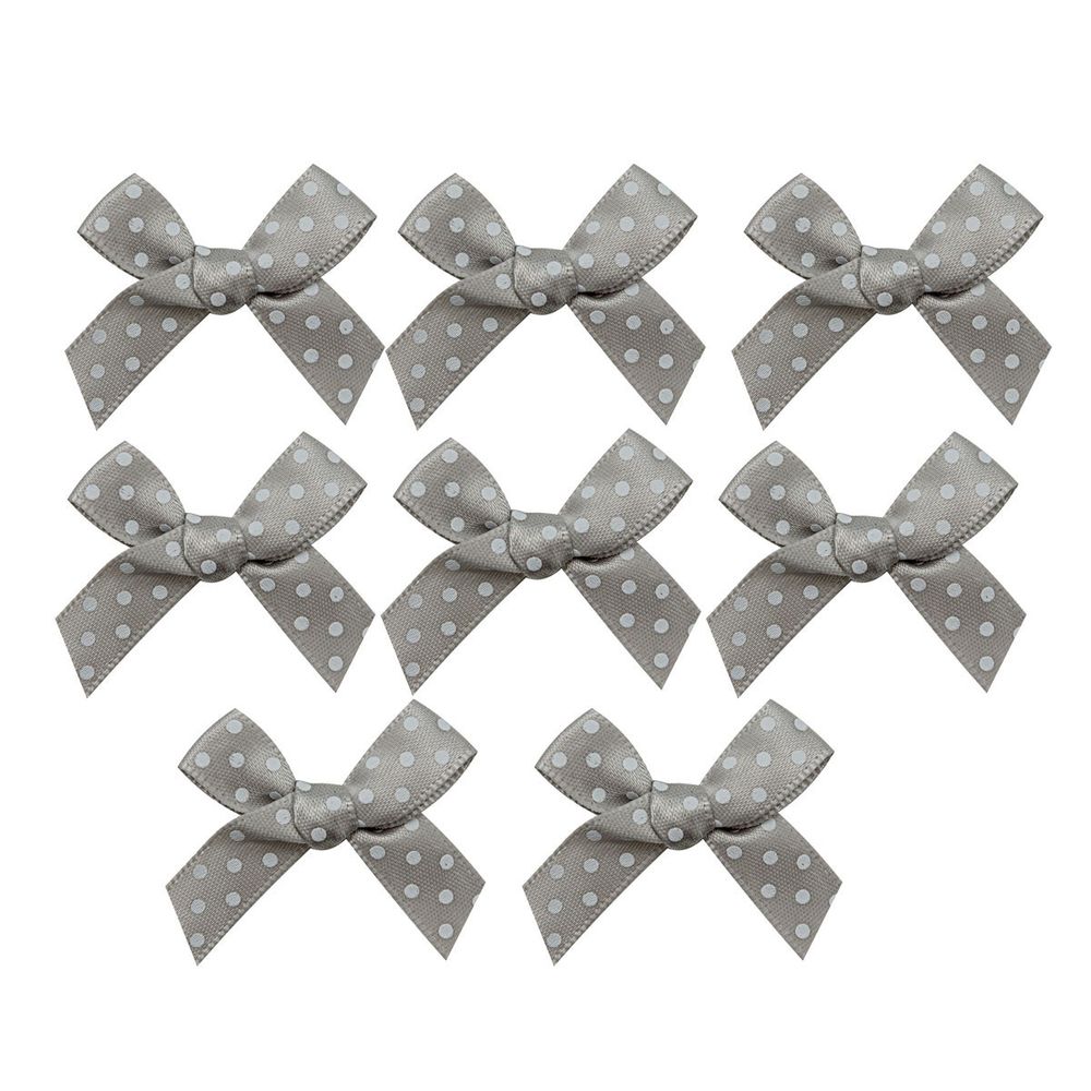 Бантики пришивные 3х2 см, 8 шт, бежевый горох