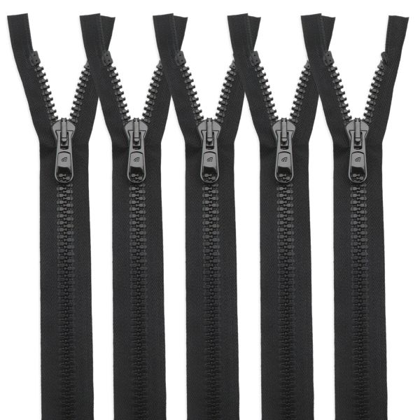 Молния трактор Arta Т8 (8 мм) 2 зам., разъем., 110 см, цв. 077 черный, уп.5 шт