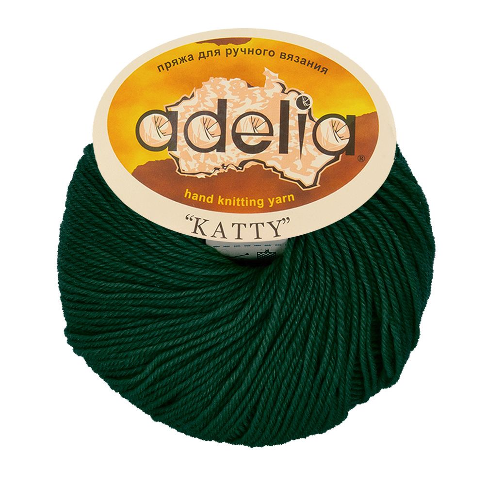 Пряжа Adelia Katty / уп.10 мот. по 50г, 150м, 14 т.зеленый