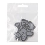 Термоаппликация светоотражающая Мишка, 56х70 мм, серый, LA453, 2 шт