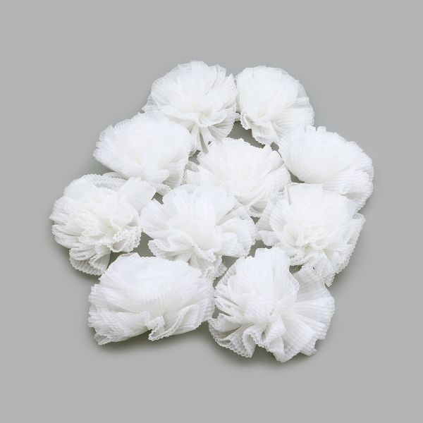 Бант декоративный ⌀11 см, уп., 10 шт, белый, С403