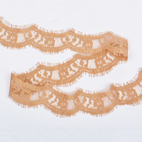 Кружево шантильи (реснички) 40 мм, диз. 101, цв.067 кофе уп. 30 м, по 3 м, Kruzhevo