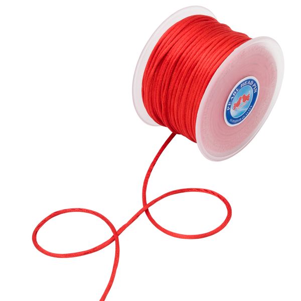 Шнур атласный корсетный ⌀2.0 мм / 50 метров, 3095 красный